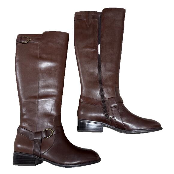 Lauren Ralph Lauren Womens Margarite Dark Brown Riding Boots 5 Width B NWB - Picture 1 of 16